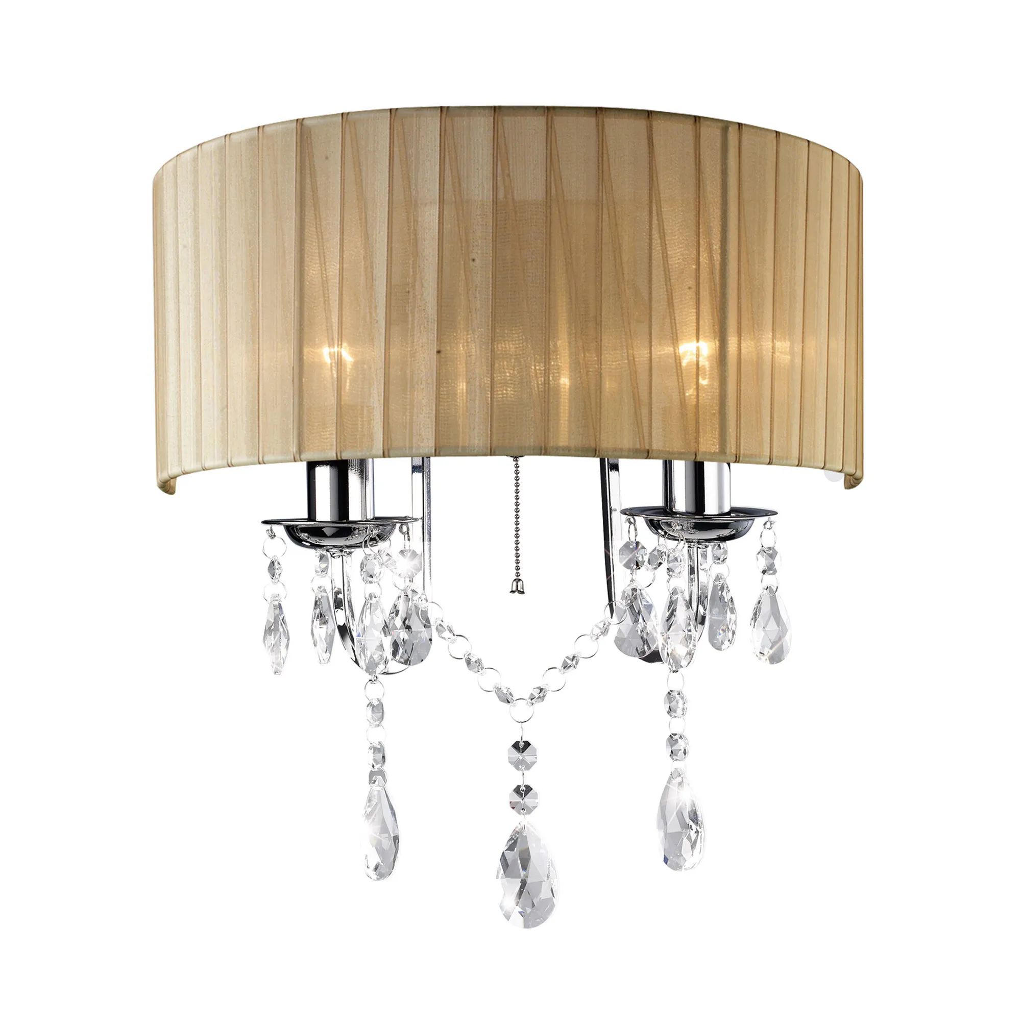 IL30061/SB  Olivia Crystal Switched Wall Lamp 2 Light